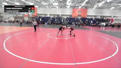 133 lbs Quarterfinal - Derek Bernardino, St. John Fisher vs Carver Moyer, Norwich