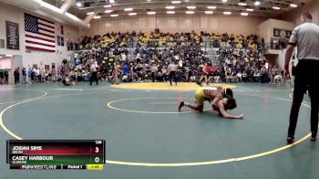 126 lbs Quarterfinal - Josiah Sims, BRUSH vs Casey Harbour, GLENOAK