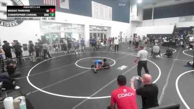 106 lbs Cons. Round 5 - Masao Parsons, Reign WC vs Christopher Cardiel, Rancho Bernardo Wrestling Club