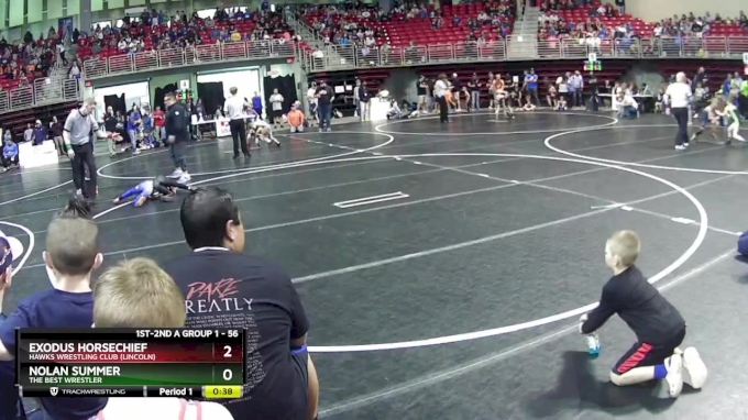 56 lbs Cons. Round 3 - Exodus Horsechief, Hawks Wrestling Club (Lincoln ...