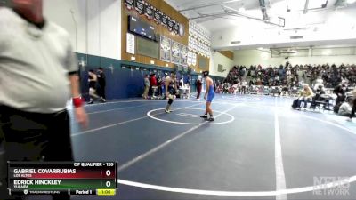 120 lbs Cons. Round 3 - Edrick Hinckley, Yucaipa vs Gabriel Covarrubias, Los Altos