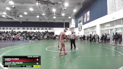 157 lbs Champ. Round 1 - Julian Velasquez, Temescal Canyon vs Aaron Flores, La Serna