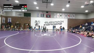 85 lbs Round 1 (6 Team) - Beau Weaver, Glenrock Intermediate Middle School vs Areson Green, Southeast