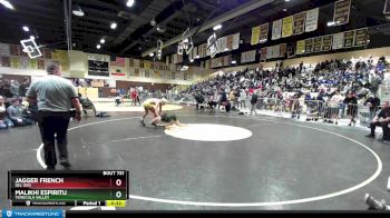 132 lbs Cons. Round 5 - Jagger French, Del Oro vs Malikhi Espiritu, Temecula Valley