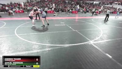 240 lbs Quarterfinal - Andrew Yeager, Shawano Hawks vs Samuel Anderson, Fox Valley Saints