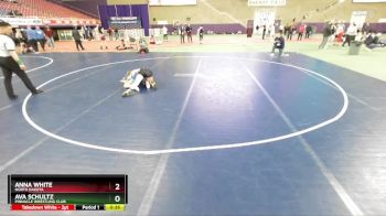 100 lbs Cons. Semi - Ava Schultz, Pinnacle Wrestling Club vs Anna White, North Dakota