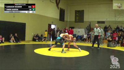 89 lbs Cons. Round 1 - Aaragon Wagner, West Valley vs Owen Santos, Livermore Elite WC