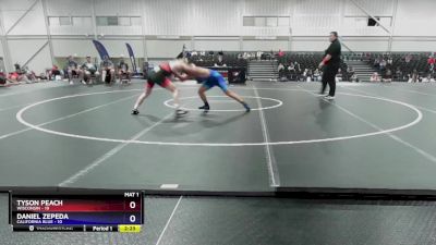 144 lbs Placement Matches (16 Team) - Tyson Peach, Wisconsin vs Daniel Zepeda, California Blue