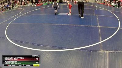 45 lbs Semifinal - Journey Whitford, Team Pride Academy vs Alice McCoy, Charger Wrestling Club