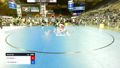 120 lbs Rnd Of 32 - Brady Baker, MI vs Noah Woods, IL