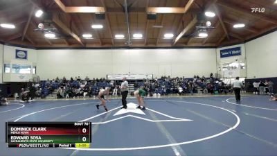 133 lbs Cons. Round 1 - Dominick Clark, Menlo NCWA vs Edward Sosa, Sacramento State University