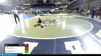 92 lbs 7th Place Match - Cole James, Thunder Mountain Wrestling Club vs Logan Batchelor, Lionheart Wrestling Club