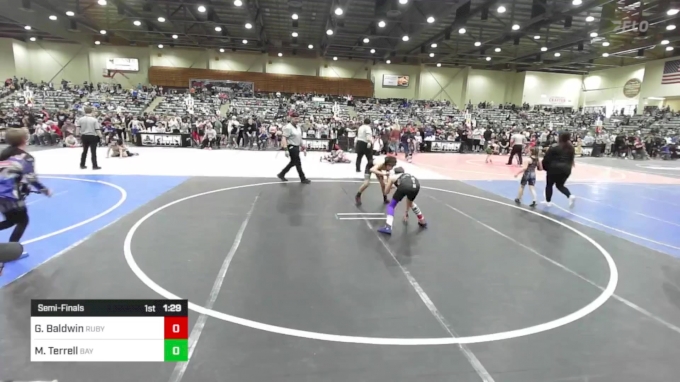 90 lbs Semifinal - Grayson Baldwin, Ruby Mountain WC vs Myles Terrell ...