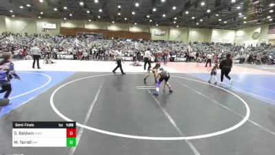 90 lbs Semifinal - Grayson Baldwin, Ruby Mountain WC vs Myles Terrell, Bay Area Dragons