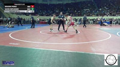 123 lbs Round Of 32 - Braden Perez, Owasso Junior High vs Gavin Keplinger, MacArthur Wrestling