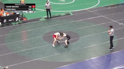 117 lbs Round Of 32 - Gavin Bricker, Trinity vs Koen Sola, Berks Catholic