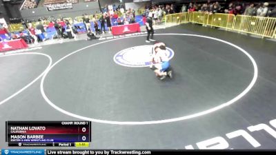 170 lbs Champ. Round 1 - Nathan Lovato, California vs Mason Barbee, Exeter X-Men Wrestling Club