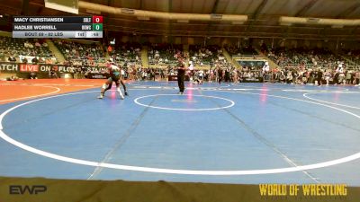 82 lbs Consolation - Macy Christiansen, Sebolt Wrestling Academy vs Hadlee Worrell, Big Game Wrestling Club
