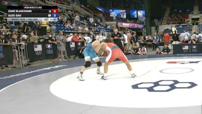 132 lbs Cons. Sub-rd Of 64 - Zane Blanchard, Louisiana vs Alex Gau, Minnesota