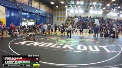 106 lbs Cons. Round 3 - Benito Barnhart, St. John Neumann vs Christopher Schnobrick, Cowboy Wrestling Club