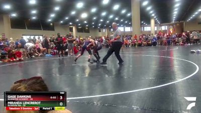 140 lbs Semis & Wb (16 Team) - Gage Dawkins, Gladiator Academy vs Miranda Lencrerot, Glasgow WA