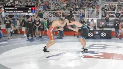 157 lbs Champ. Round 1 - Tommy Fidler, Panther Wrestling Club vs Brason Schortgen, Warrior Regional Training Center