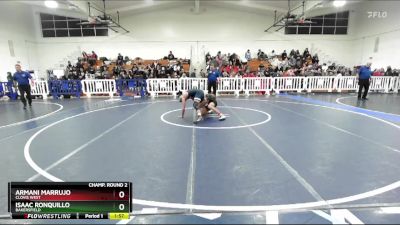 120 lbs Champ. Round 2 - Armani Marrujo, Clovis West vs Isaac Ronquillo, Bakersfield