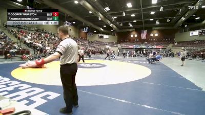 2A 215 lbs Quarterfinal - Adrian Betancourt, Beaver vs Cooper Thurston, North Sevier