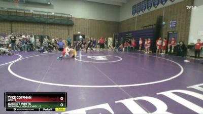 85 lbs Round 4 (6 Team) - Garret White, Thermopolis Middle School vs Tyke Coffman, Lusk