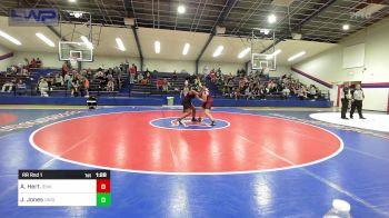 200 lbs Rr Rnd 1 - Abigail Hert, Jenks Middle School Girls Wres vs Jayla Jones, Union Girls