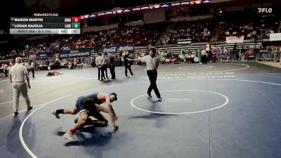 D 2 144 lbs Cons. Round 4 - Logan Najolia, Lakeshore vs Mason Martin, Archbishop Hannan