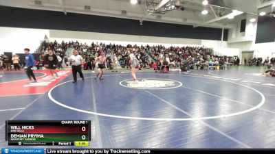 120 lbs Champ. Round 1 - Demian Pryima, Newport Harbor vs Will Hicks, Oak Hills