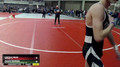 135 lbs Cons. Round 1 - Lincoln Miles, Andover vs Mason Rahman, PEM (Plainview/Elgin/Millville)