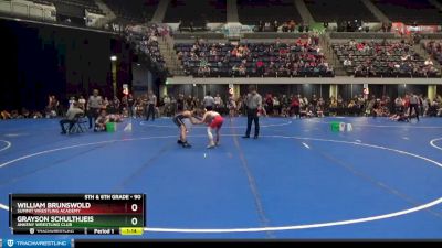 90 lbs Quarterfinal - William Brunswold, Summit Wrestling Academy vs Grayson Schulthjeis, Ankeny Wrestling Club