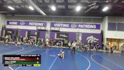 67 lbs Quarterfinal - Cole Ward, Hook`em W.C. vs Brax Williams, Sanderson Wrestling Academy