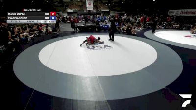 132 lbs Jacob Lopez, TCWA - Tri-Counties Wrestling Association vs Evan Vasquez, KCWA - Kern County Wrestling Association