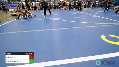 58 lbs Semifinal - Eli Potts, Plainview Youth Wrestling Club vs Kade Fahlenkamp, Tuttle Wrestling