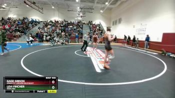 160 lbs Cons. Round 2 - Levi Fincher, Worland vs Gage Gibson, Lingle-Ft. Laramie/Southeast