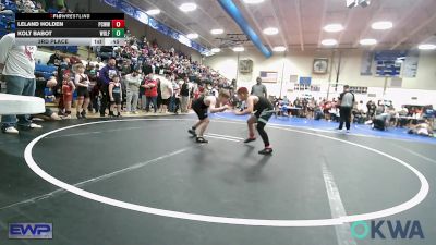 90 lbs 3rd Place - Leland Holden, Ponca City Wildcat Wrestling vs Kolt Babot, Wolfpak Wrestling