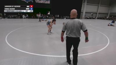 115 lbs Cons. Sub-quarters - Addison St George, Missouri vs Emma Baker, Michigan West Wrestling Club