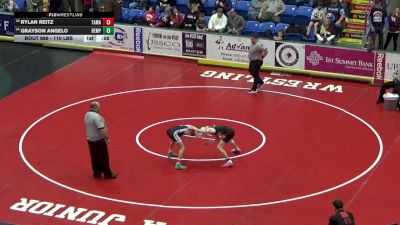 110 lbs Consi Of 16 #2 - Rylan Reitz, Tamaqua vs Grayson Angelo, Hempfield