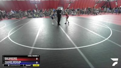 82 lbs Cons. Round 3 - Isai Sanchez, Aviators Wrestling vs Tanner Henzler, Hudson Wrestling Club