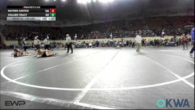 155 lbs Quarterfinal - Hayden Justice, Tahlequah Wrestling Club vs Collier Tracy, Icefighter U