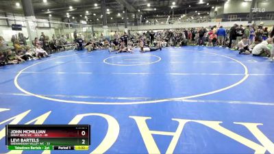 155 lbs Round 1 (6 Team) - John McMillian, GREAT NECK WC - GOLD vs Levi Bartels, SHENANDOAH VALLEY WC