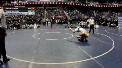 4A 120 lbs 3rd Place Match - Grant McCord, Grimsley Senior High School vs Jacob Dusche, Hickory Ridge High School