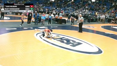 100 lbs Champ. Round 1 - Kadi Wilbern, Chatham (Glenwood) vs Riley Kongkaeow, Round Lake