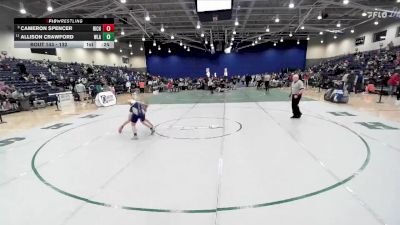 132 lbs Cons. Round 1 - Cameron Spencer, Richlands vs Allison Crawford, Washington-Liberty (Arlington)