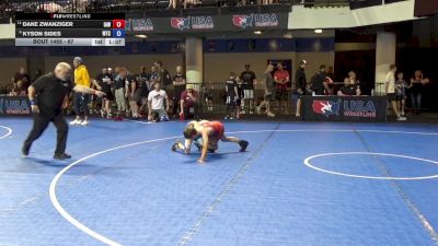 67 lbs Champ. Rd Of 16 - Dake Zwanziger, Immortal Athletics WC vs Kyson Sides, Wichita Training Center