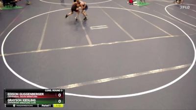 92 lbs Cons. Round 3 - Grayson Kiesling, Zimmerman Wrestling Club vs Edison Guggenberger, Centennial Youth Wrestling