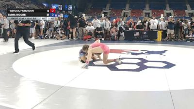 100 lbs Champ. Rd Of 16 - Abigail Peterson, Iowa vs Emma Moore, Kentucky